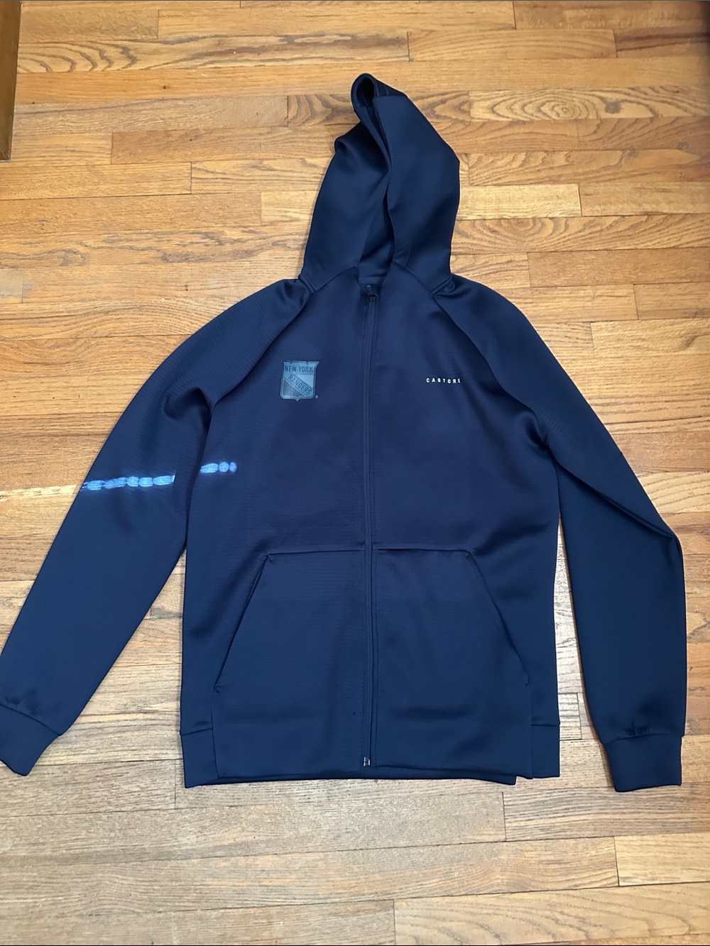 Castore New York Rangers Men's Navy Hooded Lightweight Zip Jacket workout